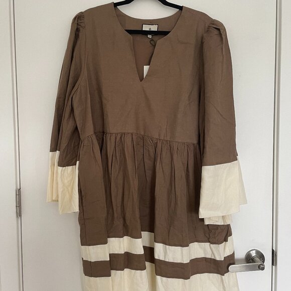 Tuckernuck Linen Izzie Mini Dress, Plus Size XXXL - Picture 1 of 4